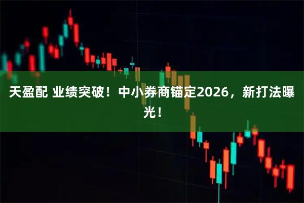 天盈配 业绩突破！中小券商锚定2026，新打法曝光！